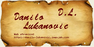 Danilo Lukanović vizit kartica